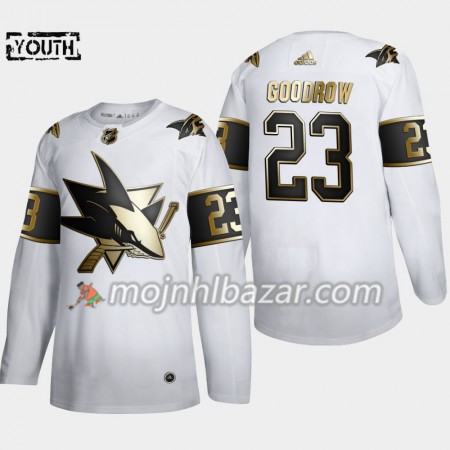 Dresovi San Jose Sharks Barclay Goodrow 23 Adidas 2019-2020 Golden Edition Bijela Authentic - Dječji